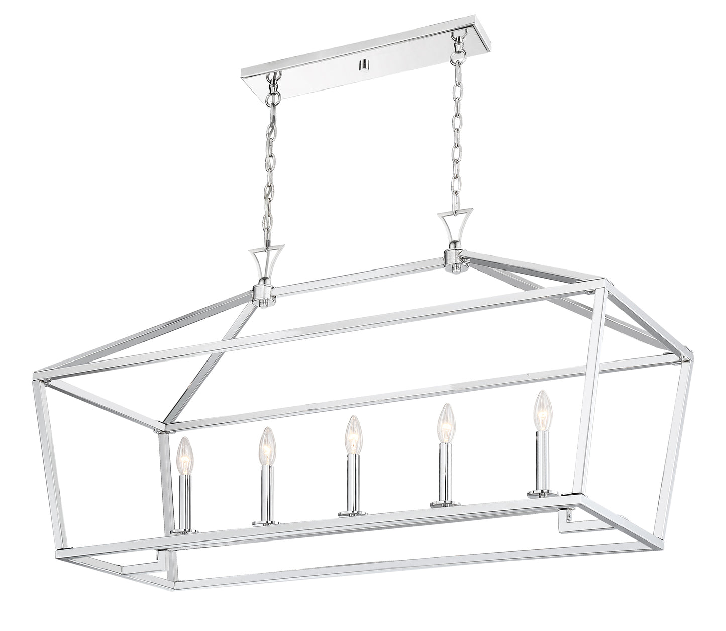 Townsend 5-Light Linear Chandelier in Polished Nickel