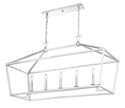 Townsend 5-Light Linear Chandelier in Polished Nickel