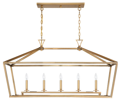 Townsend 5-Light Linear Chandelier in Polished Nickel