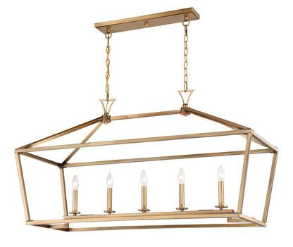 Townsend 5-Light Linear Chandelier in Polished Nickel