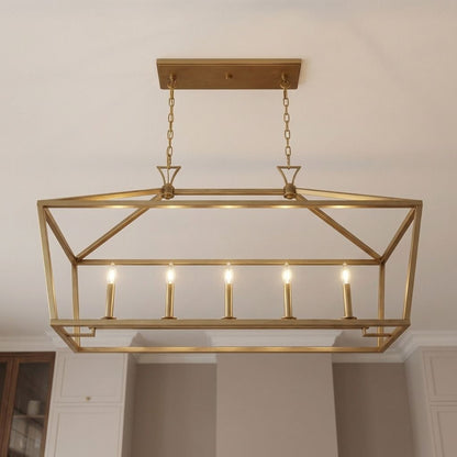 Townsend 5-Light Linear Chandelier in Polished Nickel
