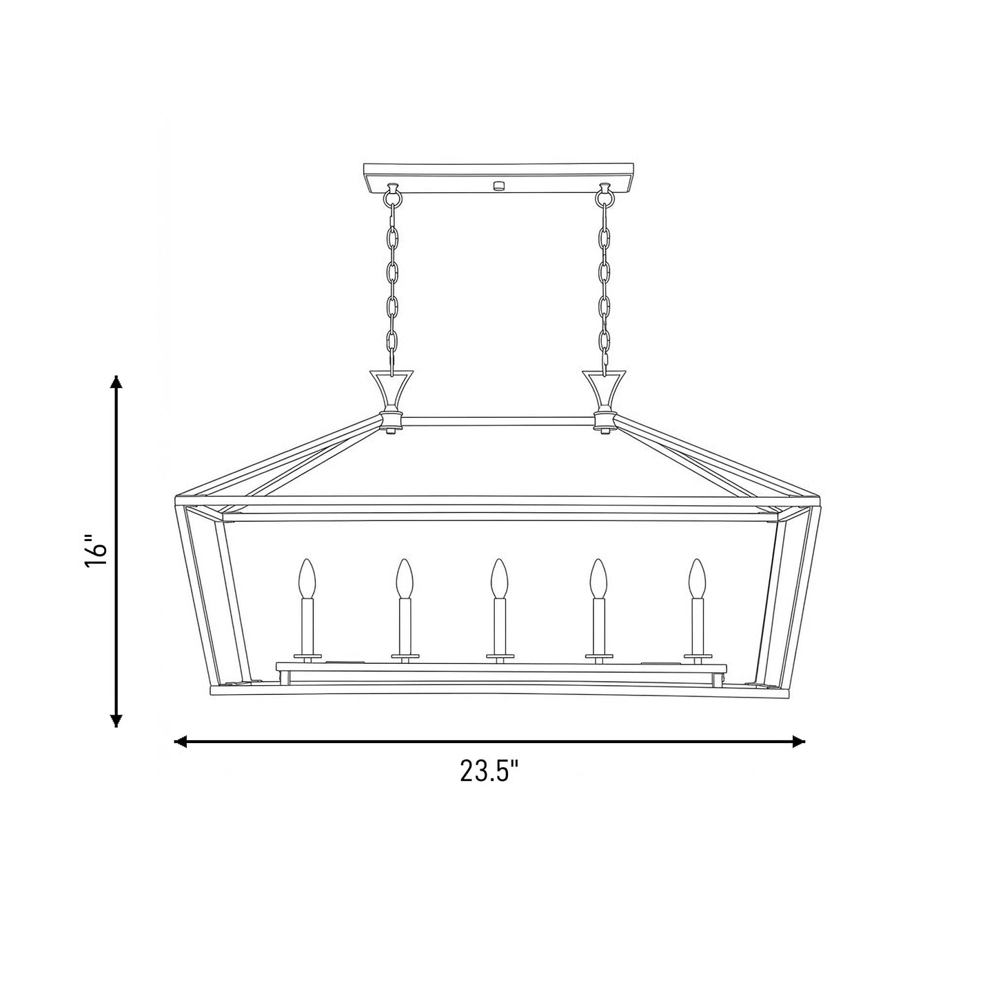 Townsend 5-Light Linear Chandelier in Polished Nickel
