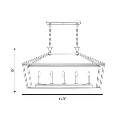 Townsend 5-Light Linear Chandelier in Polished Nickel