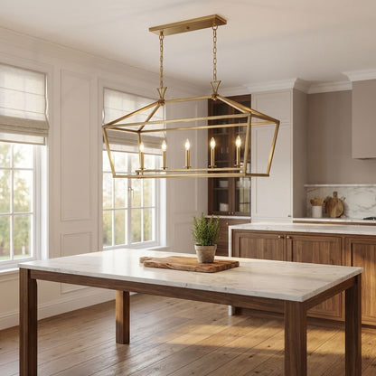 Townsend 5-Light Linear Chandelier in Polished Nickel