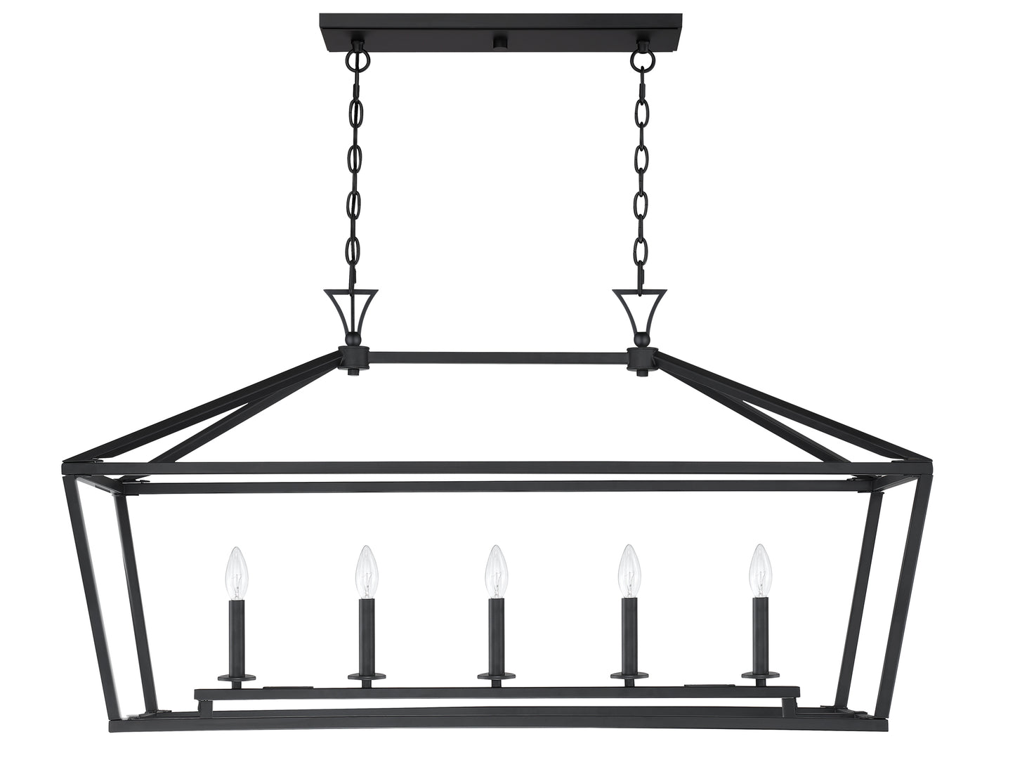 Townsend 5-Light Linear Chandelier in Polished Nickel