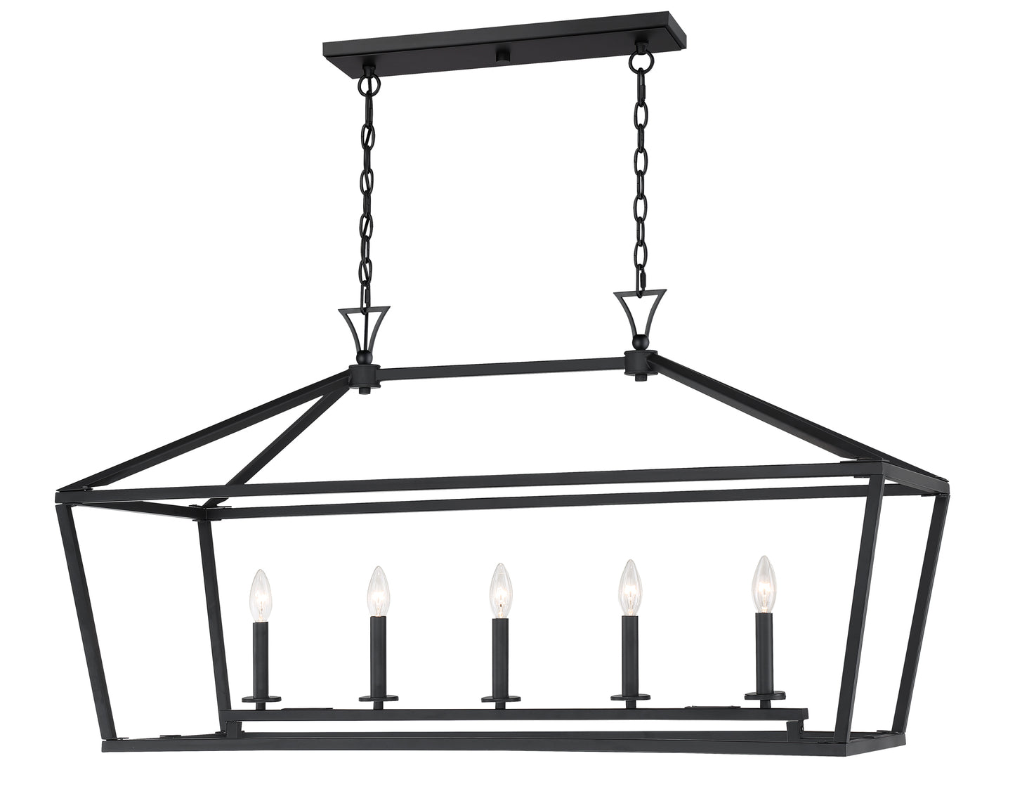 Townsend 5-Light Linear Chandelier in Polished Nickel