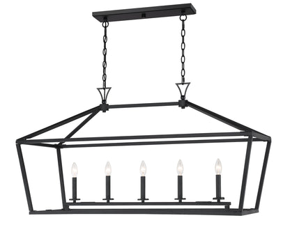 Townsend 5-Light Linear Chandelier in Polished Nickel