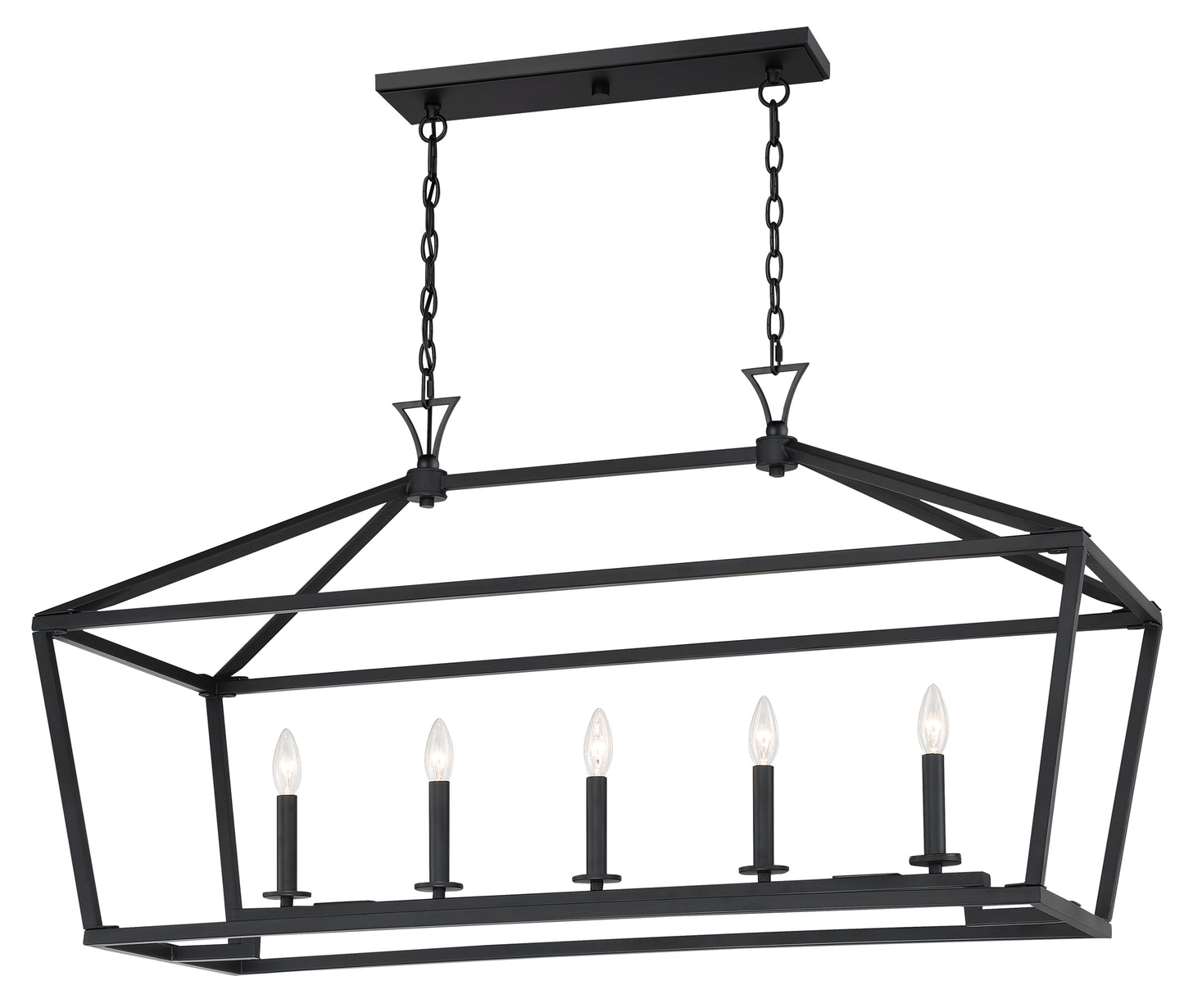 Townsend 5-Light Linear Chandelier in Polished Nickel