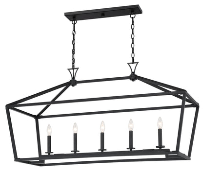 Townsend 5-Light Linear Chandelier in Polished Nickel