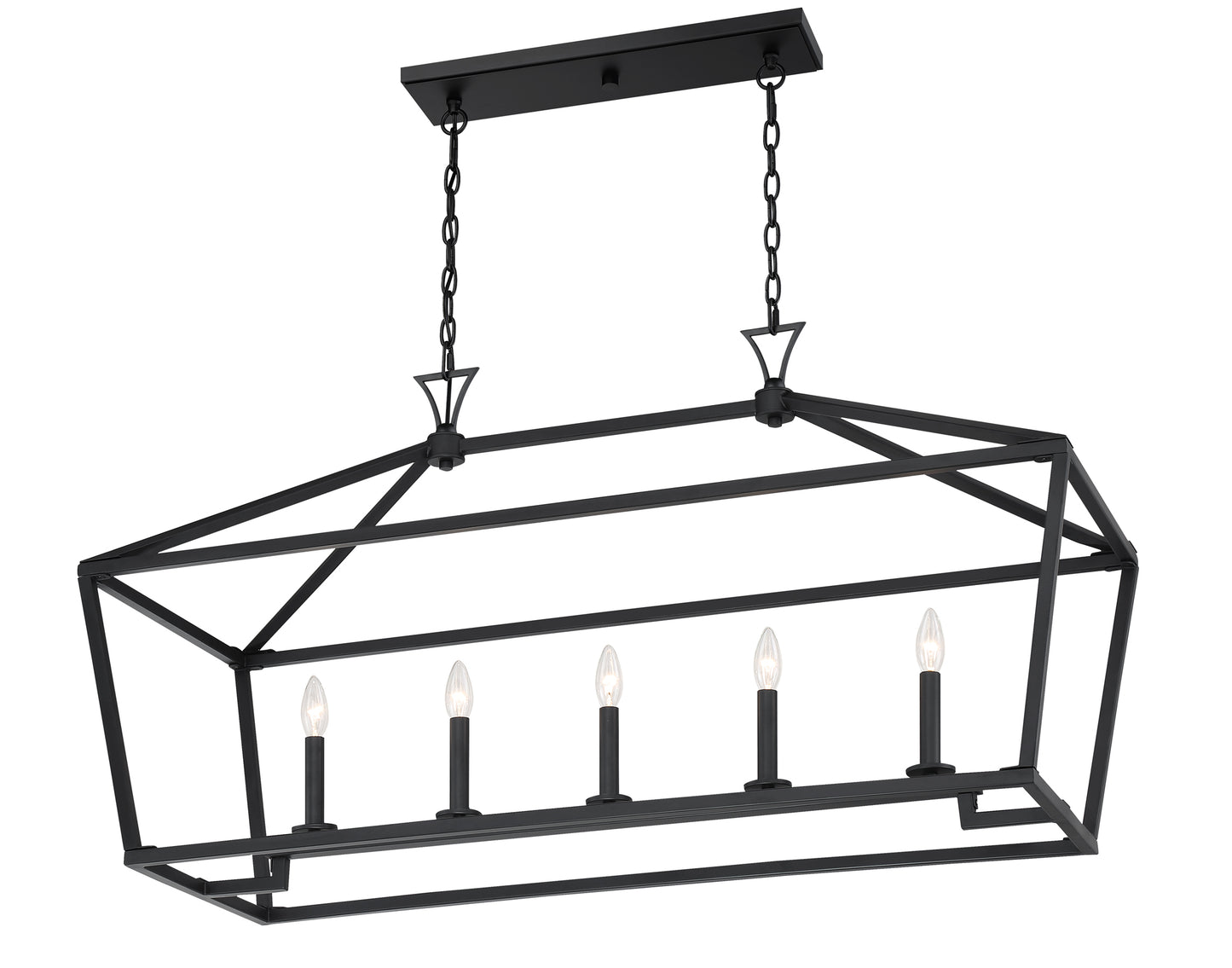 Townsend 5-Light Linear Chandelier in Polished Nickel