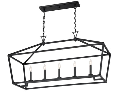 Townsend 5-Light Linear Chandelier in Polished Nickel