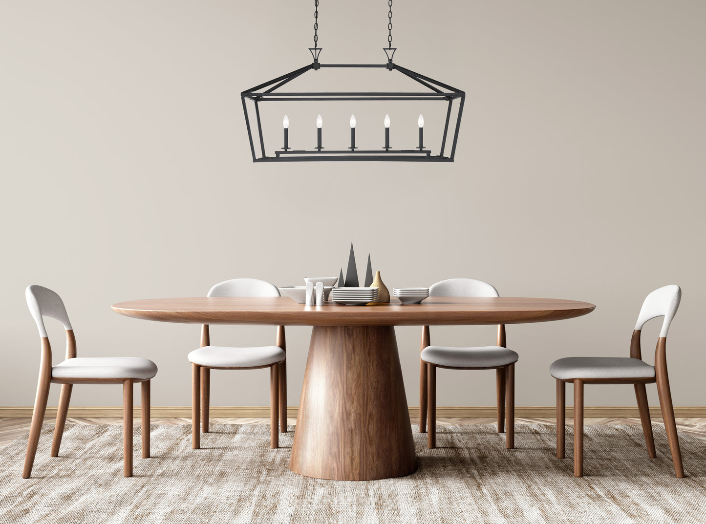 Townsend 5-Light Linear Chandelier in Polished Nickel