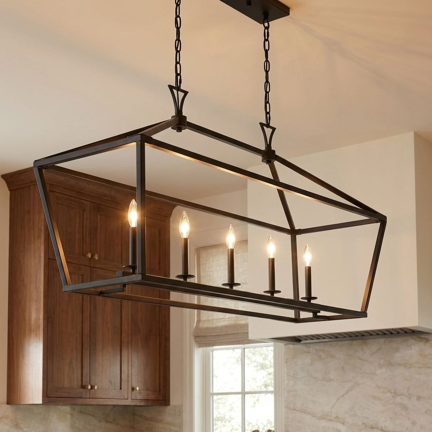 Townsend 5-Light Linear Chandelier in Polished Nickel