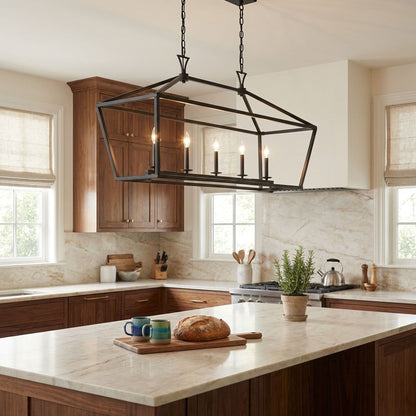 Townsend 5-Light Linear Chandelier in Polished Nickel