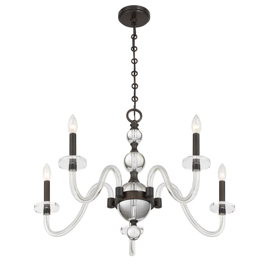 Aragon 5-Light Chandelier in Mediterranean Bronze