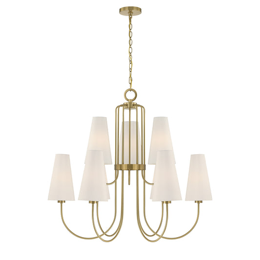 Savoy House Wilkes 9-Light Chandelier - Warm Brass