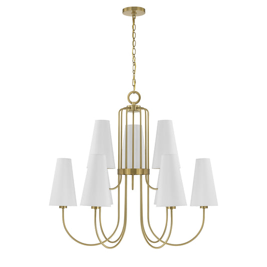 Savoy House Wilkes 9-Light Chandelier - Warm Brass, view 2