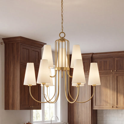 Savoy House Wilkes 9-Light Chandelier by Dann Foley - Warm Brass