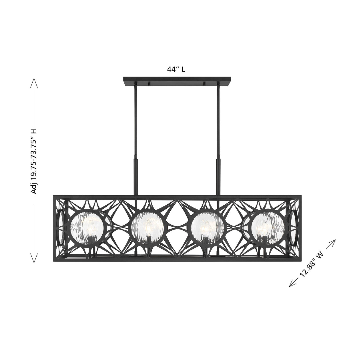 Balfour 8-Light Linear Chandelier Matte Black