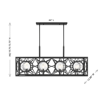 Balfour 8-Light Linear Chandelier Matte Black