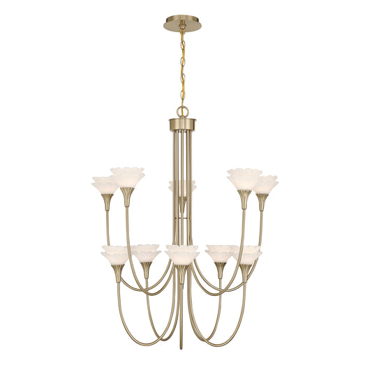 Savoy House Florena 10-Light Chandelier - Noble Brass