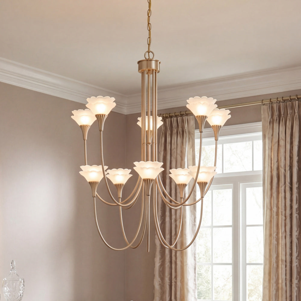 Savoy House Florena 10-Light Chandelier by Breegan Jane - Noble Brass