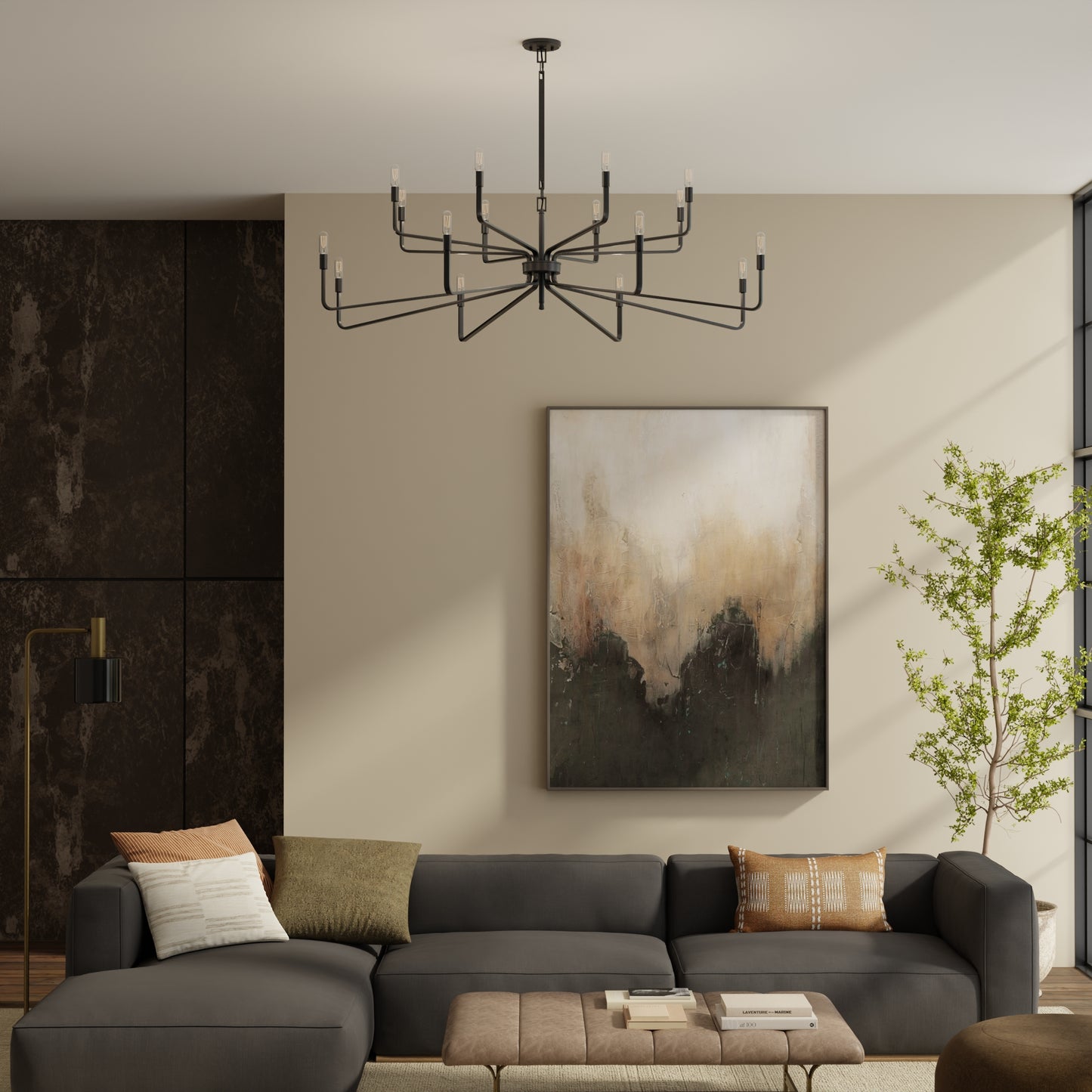 Salem 16-Light Chandelier in Forged Iron