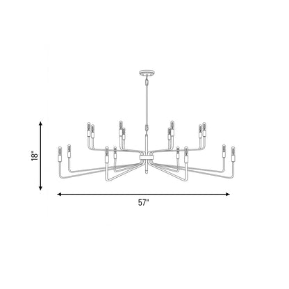 Salem 16-Light Chandelier in Forged Iron