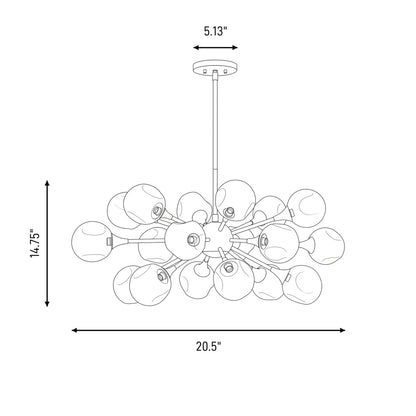 Savoy House Matisse 18-Light Chandelier - dimensions
