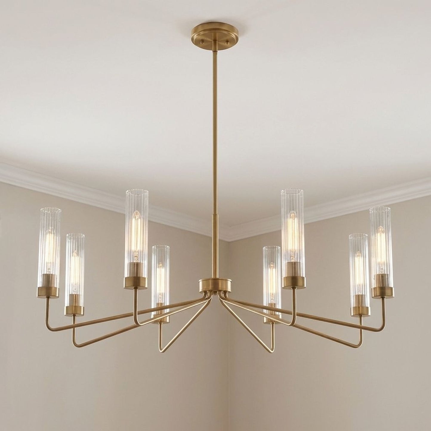 Baker 8-Light Chandelier in Warm Brass