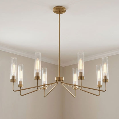 Baker 8-Light Chandelier in Warm Brass