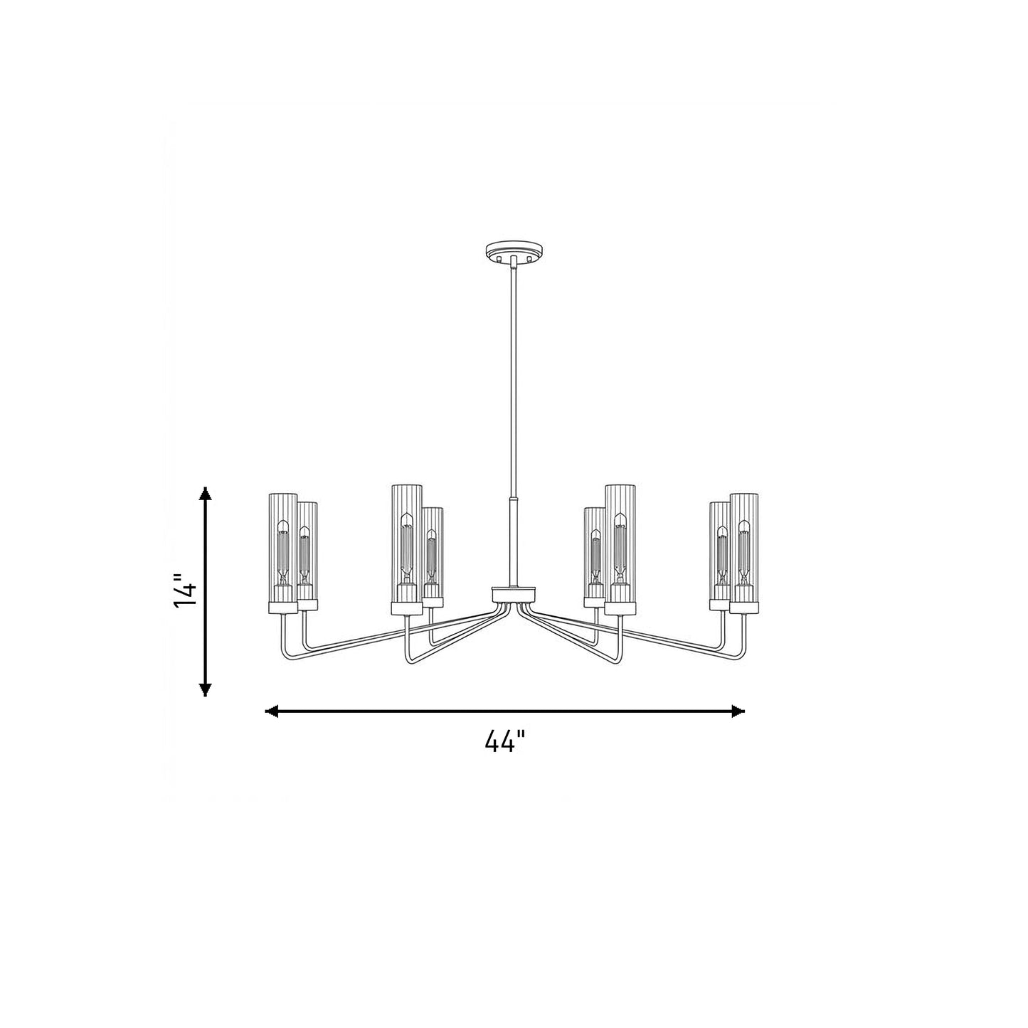 Baker 8-Light Chandelier in Warm Brass