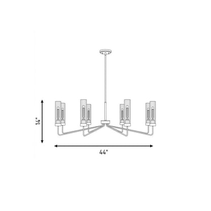 Baker 8-Light Chandelier in Warm Brass