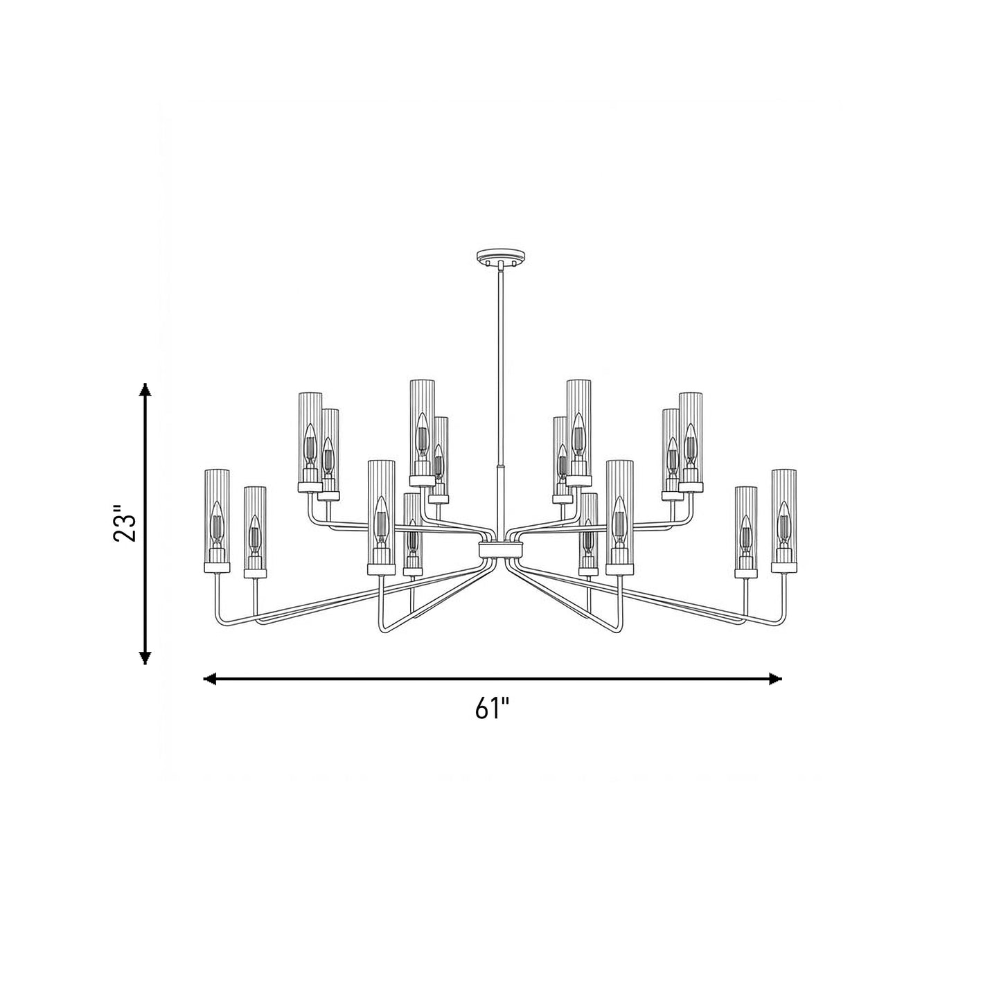 Baker 16-Light Chandelier in Warm Brass