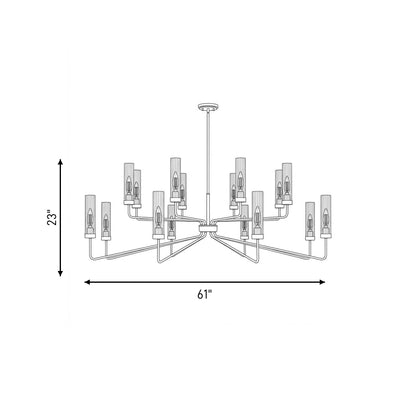 Baker 16-Light Chandelier in Warm Brass