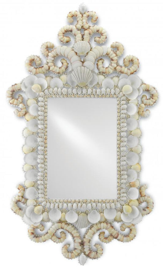 Currey and Company Cecilia Rectangular Mirror White, Natural