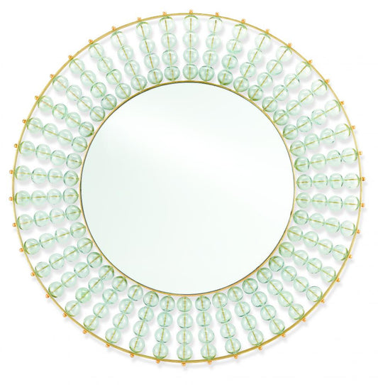 Currey and Company Calais Round Mirror Gold Leaf