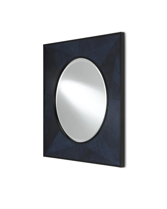 Kallista Square Blue Mirror, Currey and Company (1000-0053 NJGZ)