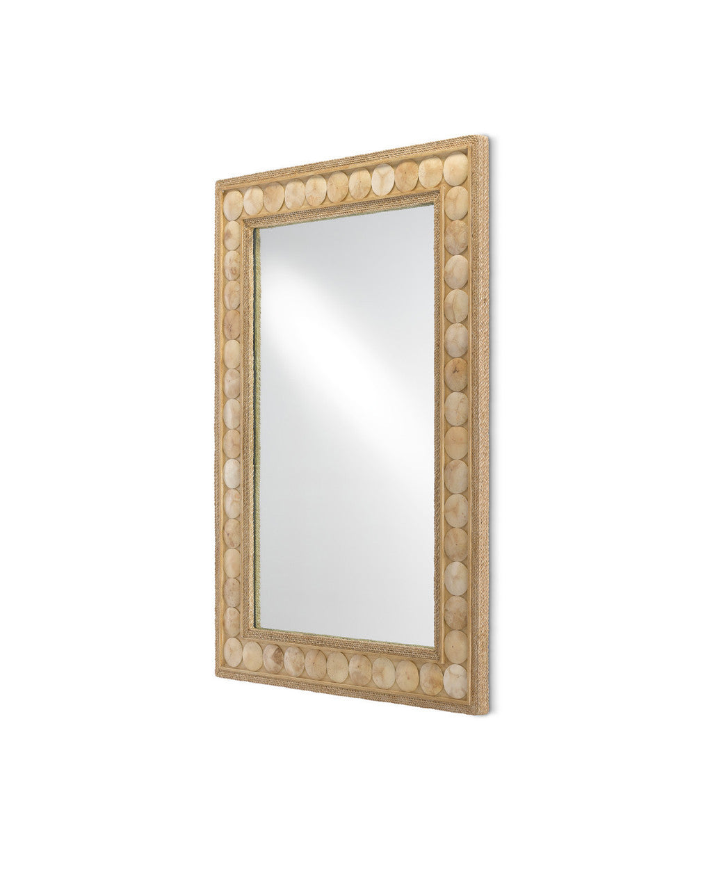 Currey and Company Buko Rectangular Mirror Straw, Natural