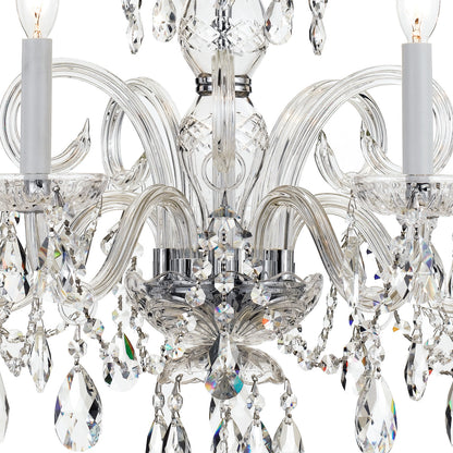 Crystorama Traditional 5 Light Crystal Chandelier Polished Chrome