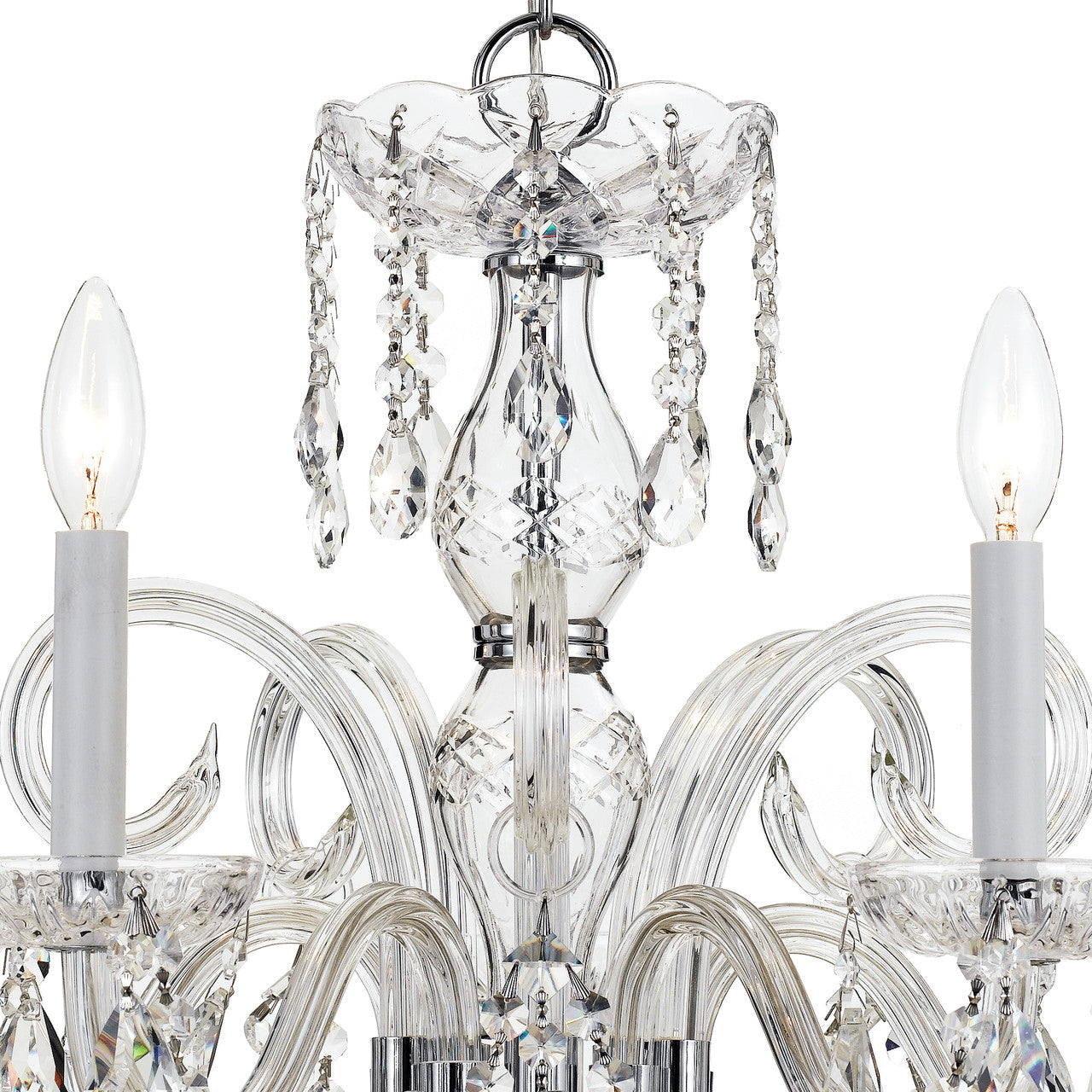 Crystorama Traditional 5 Light Crystal Chandelier Polished Brass