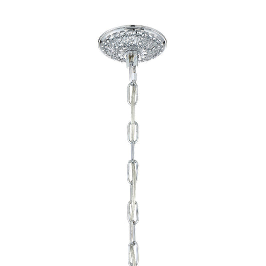 Crystorama Traditional 5 Light Crystal Chandelier Polished Chrome