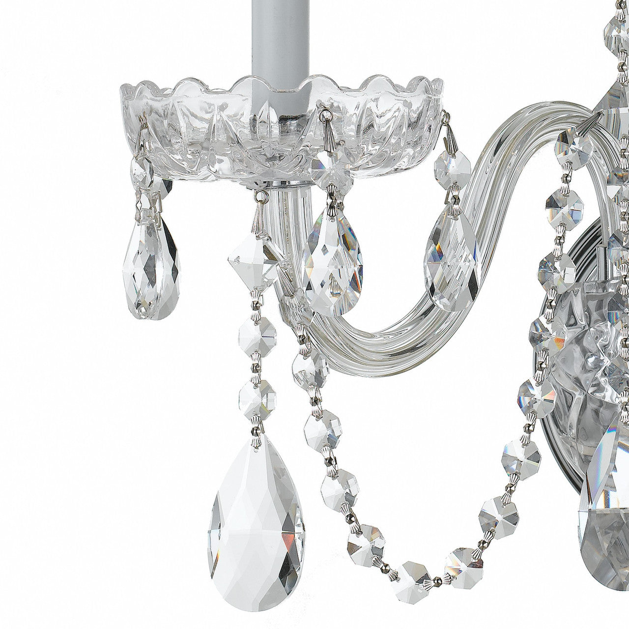 Crystorama Traditional 3 Light Crystal Wall Sconce Polished Chrome