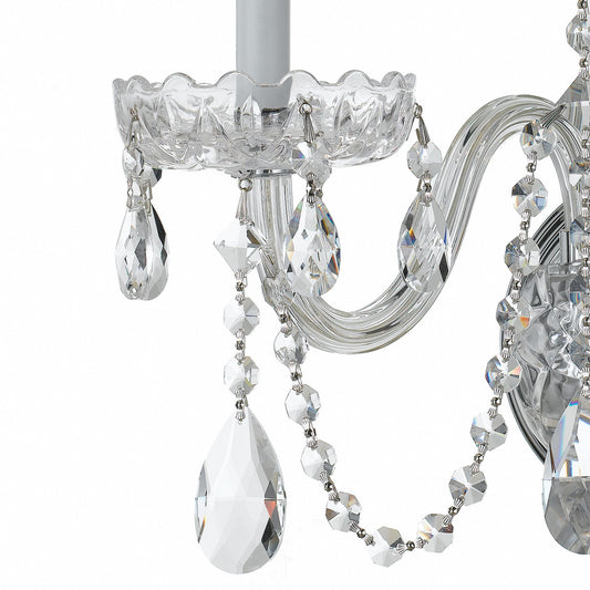 Crystorama Traditional 3 Light Crystal Wall Sconce Polished Chrome