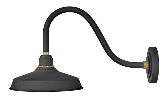 Hinkley Foundry Classic Outdoor Gooseneck Barn Light Black