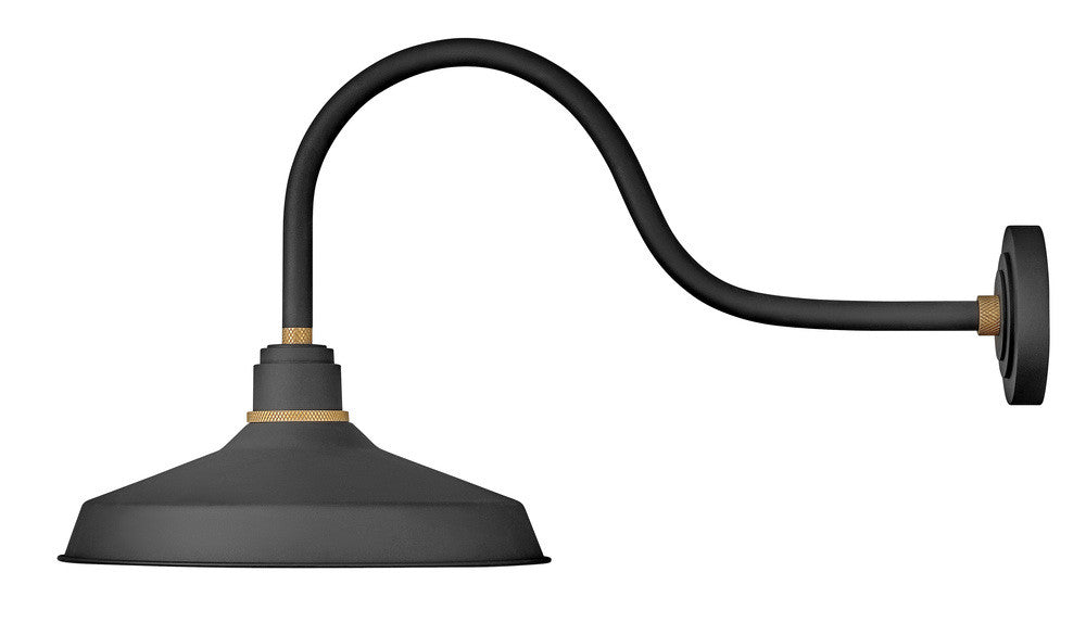Hinkley Foundry Classic Outdoor Gooseneck Barn Light Black