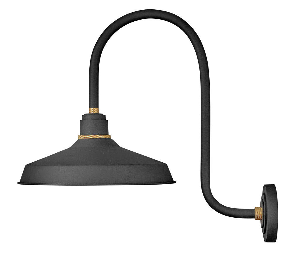 Hinkley Foundry Classic Outdoor Gooseneck Barn Light Black
