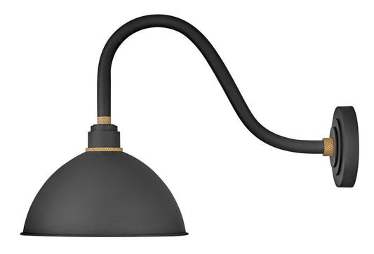Hinkley Foundry Classic Outdoor Gooseneck Barn Light Black
