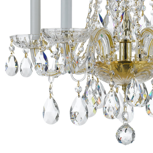 Crystorama Traditional 5 Light Crystal Chandelier Polished Chrome
