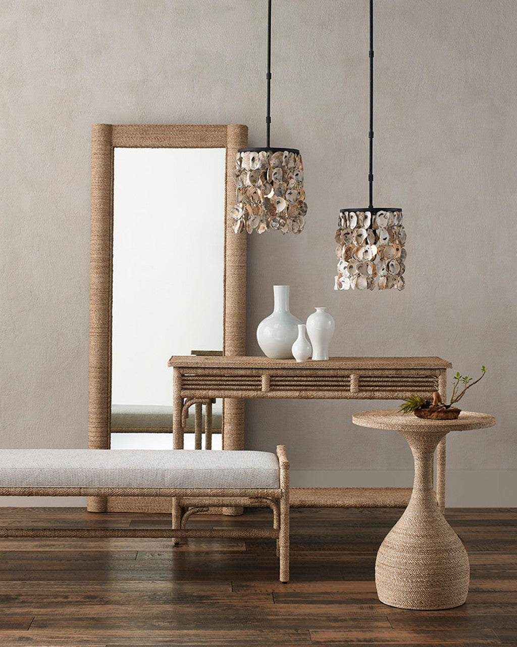 Olisa Console Table, Natural, 31"H, Currey and Company (3000-0012 KEW9)
